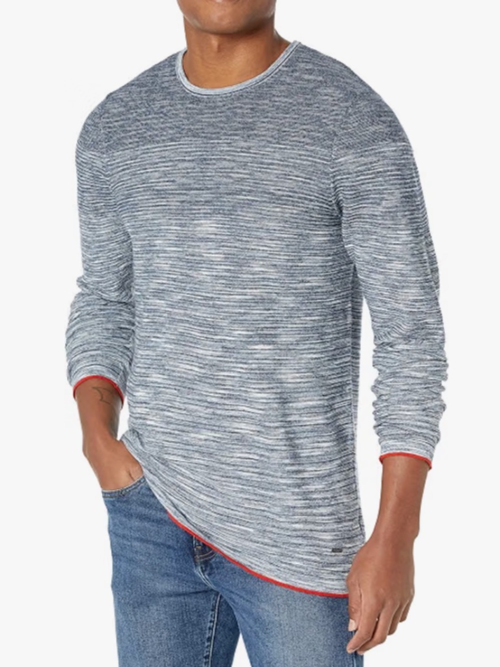 Buffalo David Bitton Men's Waligne Ombre Pullover Sweater Blue Gray XXL NWT